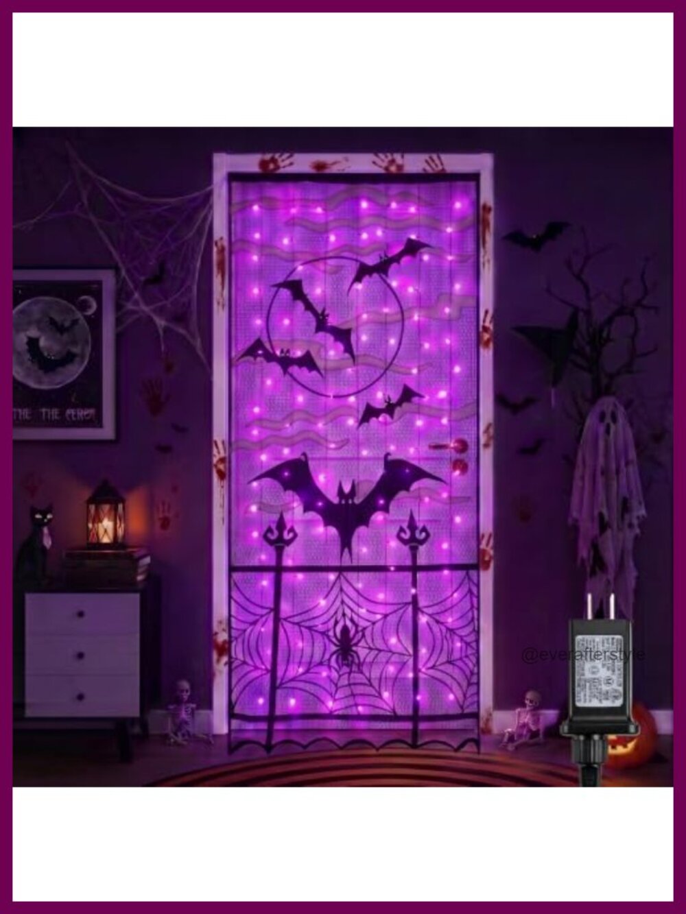 LED Halloween Door Cover Lights 79x35 Inch 8 Modes Timer IP44
